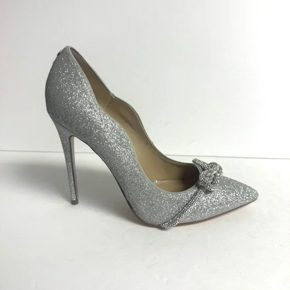 Sam Edelman Womens Deela Pump Heel Silver Size 8 M - Picture 1 of 6